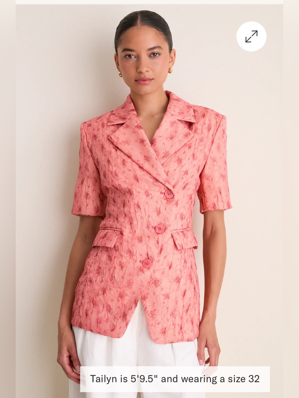 🍑Ganni Lantana Shibori Organza Short Sleeve Blazer🍑